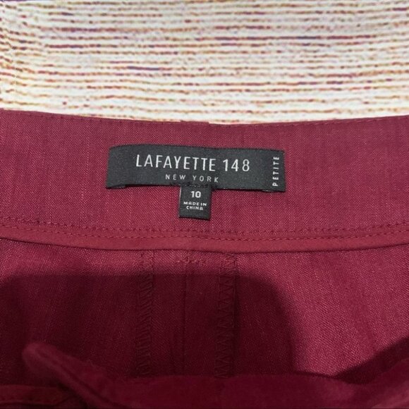 NWT Lafayette 148 NY Radicchio Linen Shorts Size 10 - Picture 3 of 16
